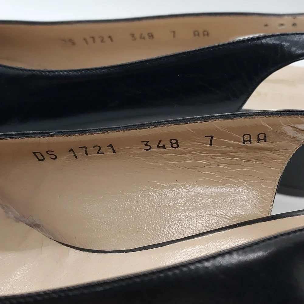 Ferragamo Slingback Kitten Heel‎ Womens Shoes Size 7